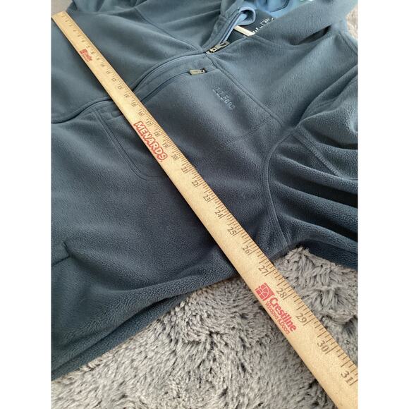 L.L. Bean Men’s Fleece Polartec Hooded Zip-Up Sweater Hiking Outdoor Navy SZ XL - Picture 10 of 11